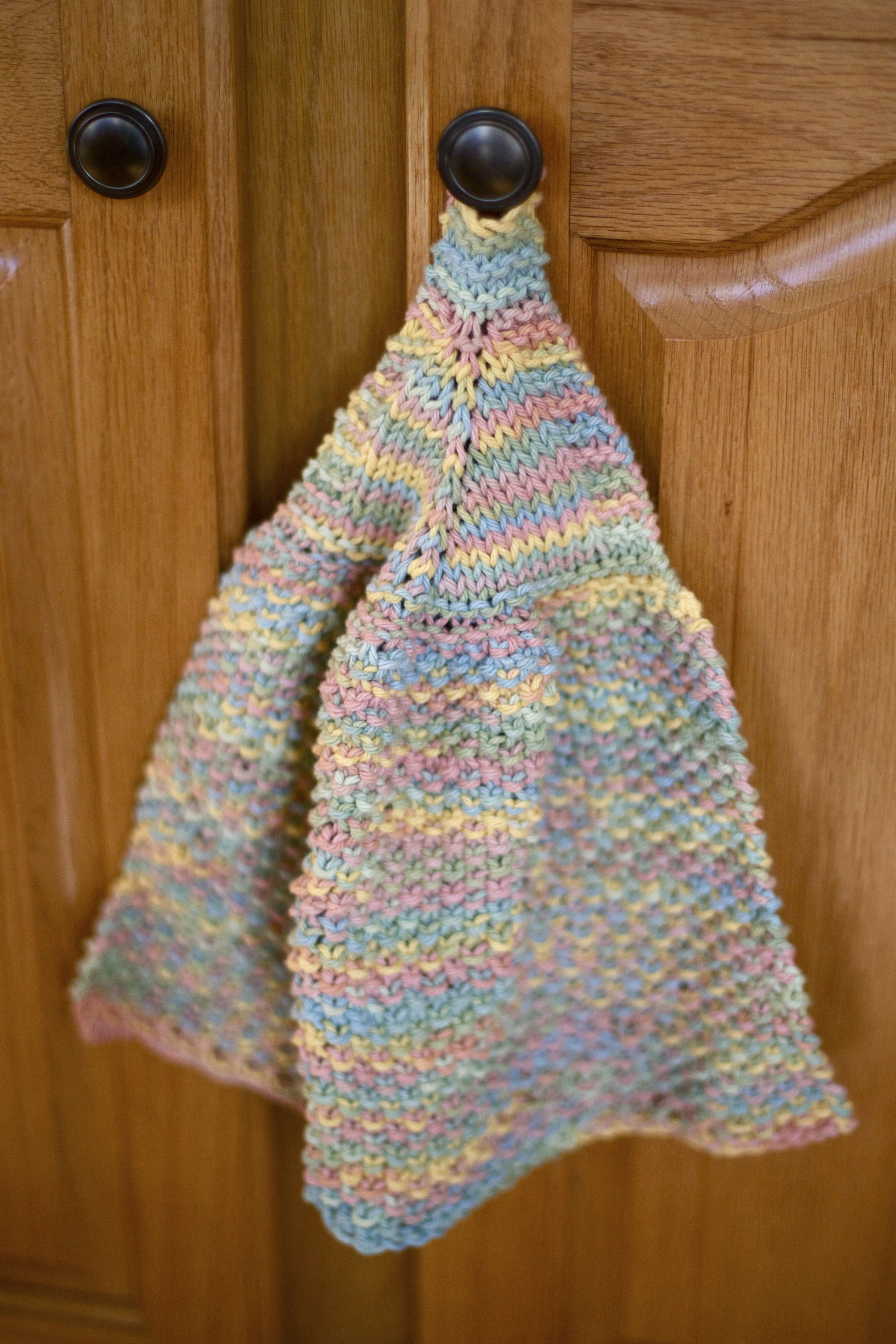 Easy Hanging Dish Towel Knitting Pattern Mura Towel - ChristaCoDesign